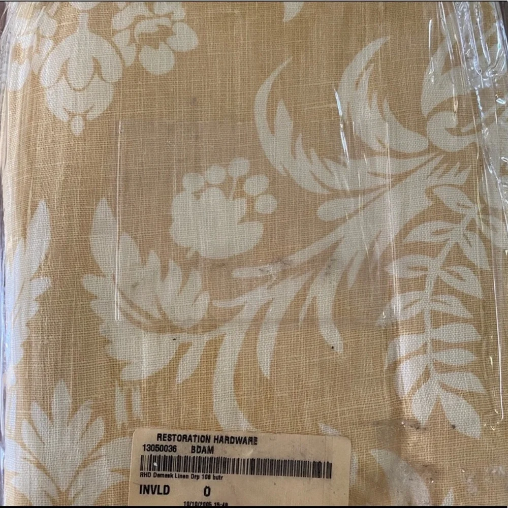 (1) 108” Restoration Hardware Linen Damask Drapery